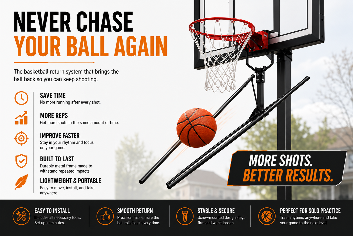 Effortless Basketball Rebounder